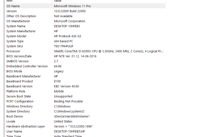 Hp laptop good condition